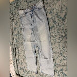 Light Blue Denim Straight-Loose Jeans